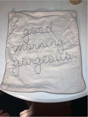 Unbranded Beige Gray "Good Morning Gorgeous" Decorative Pillow One Size